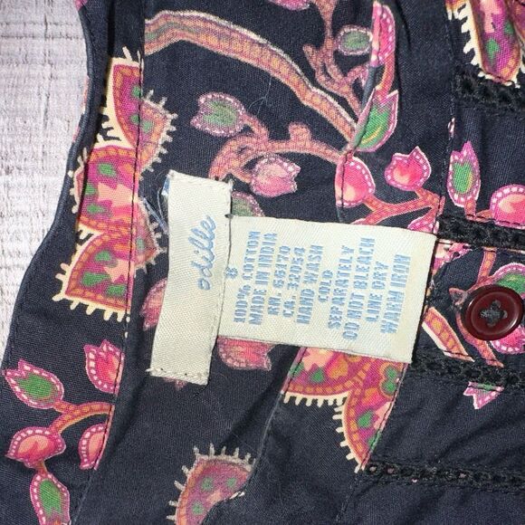 Anthropologie Embroidered Cotton Floral Button Up Long Sleeve Blouse | 8 - Picture 5 of 5